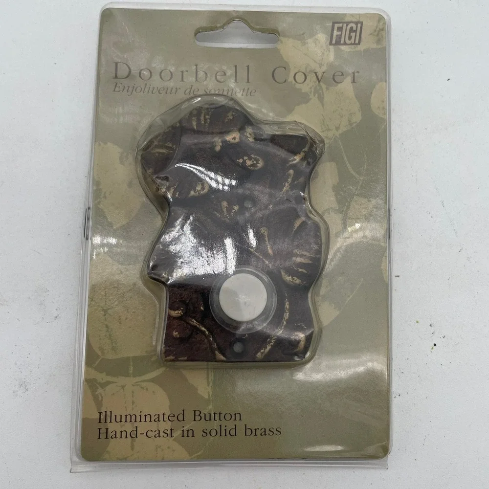 FIGI flower‎ Doorbell Cover Antique Bronze Illuminated Button Solid Brass New